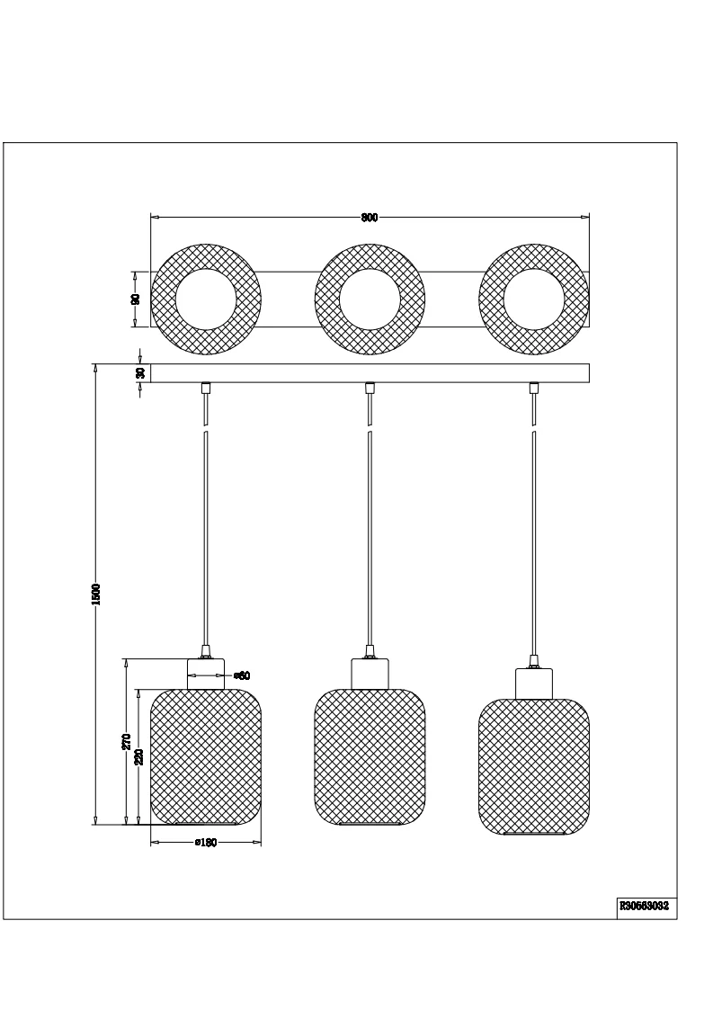 Calimero 3Lt Linear Pendant - Image 2