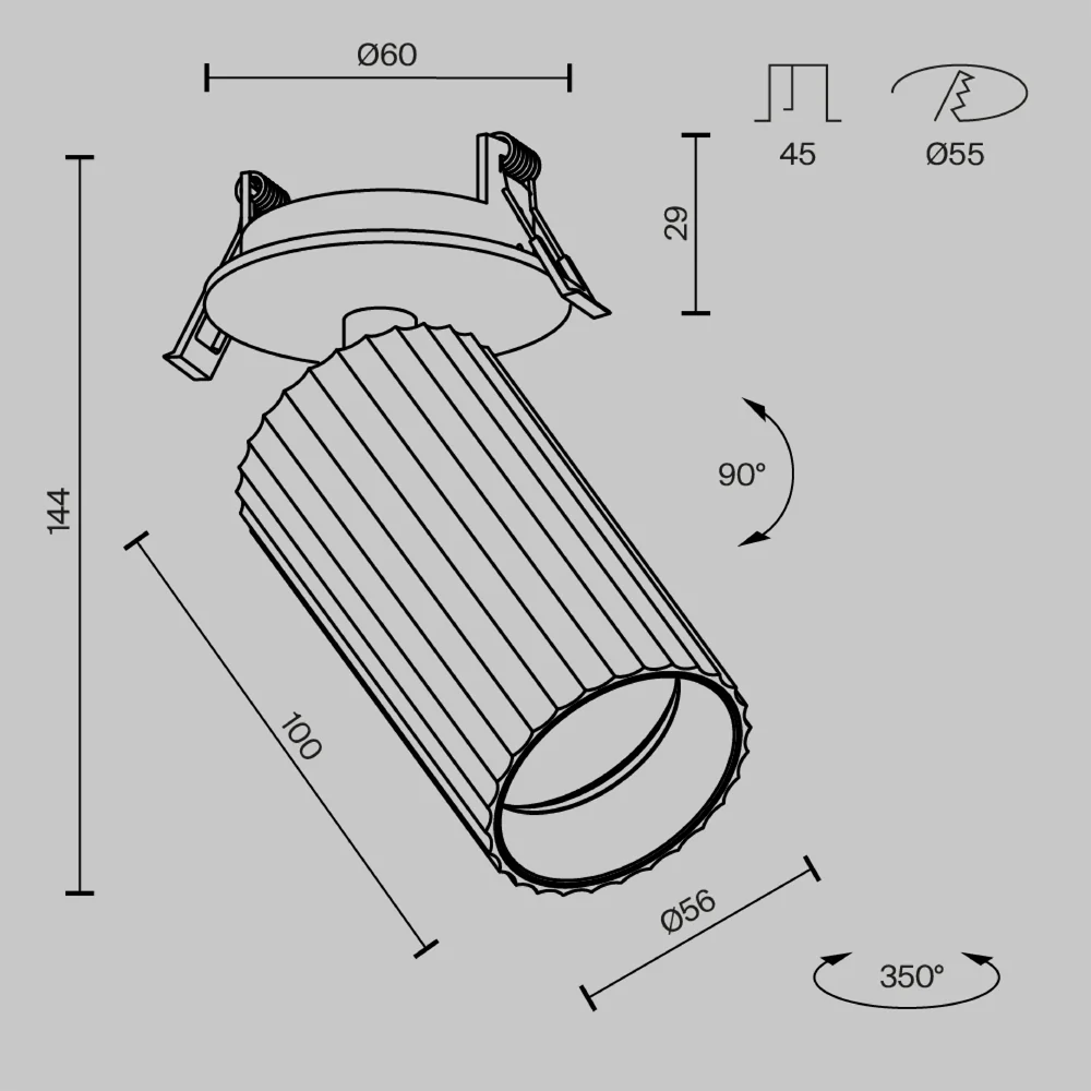 Calipso 10W Recessed Light- Brass/ Black/ White Finish - Image 14