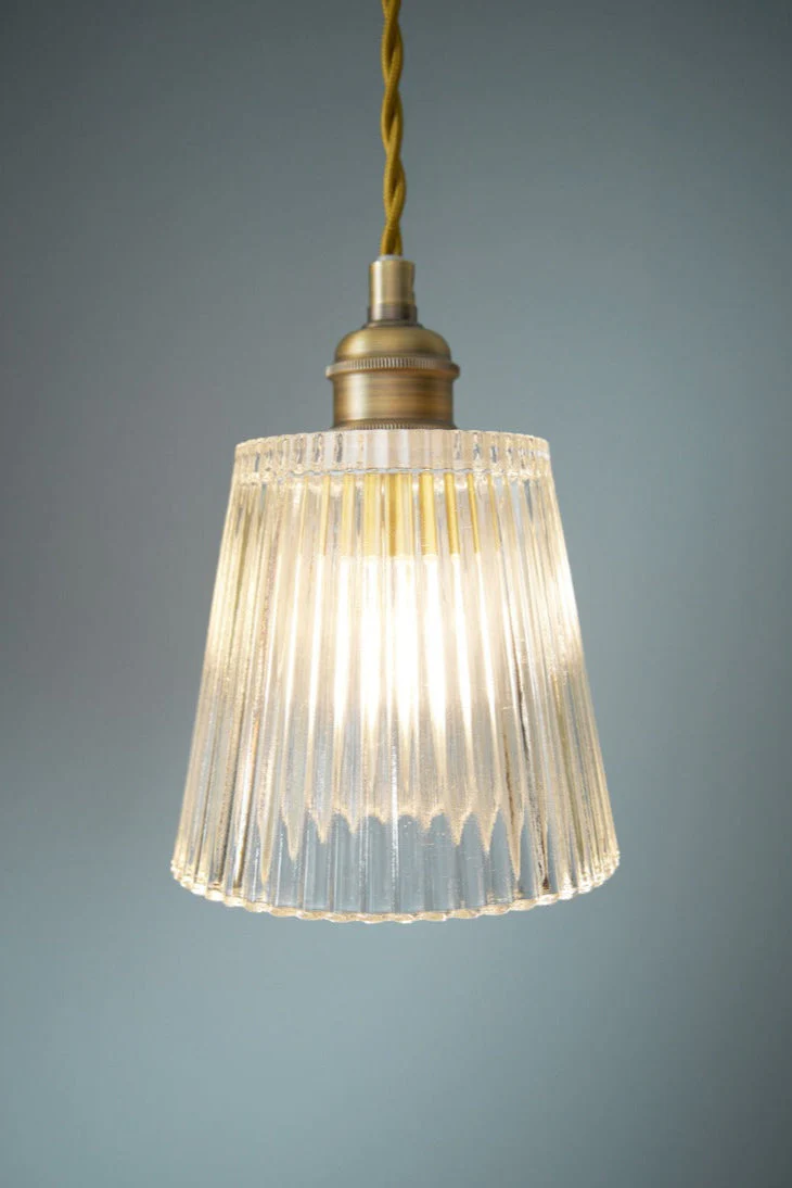 Callaghan 3 Light Pendant Antique Brass and Glass E14 - Image 4