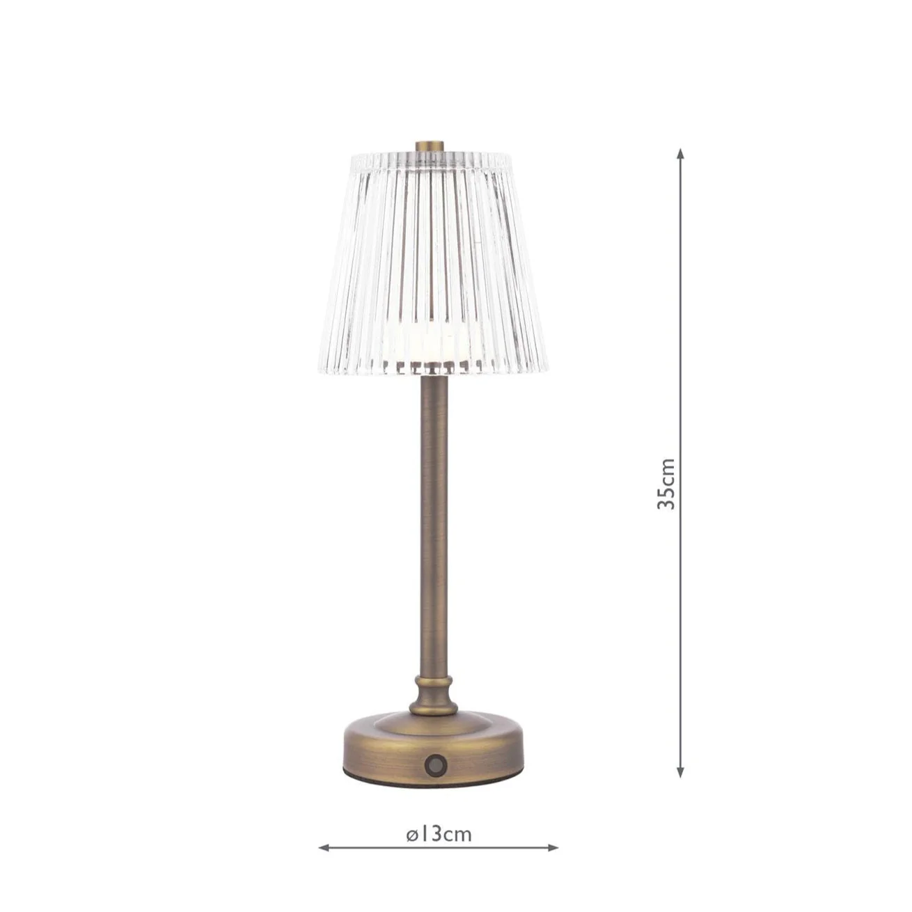 Callaghan Table Lamp Matt Antique Brass/ Polished Nickel and Ribbed Glass LED - Image 3