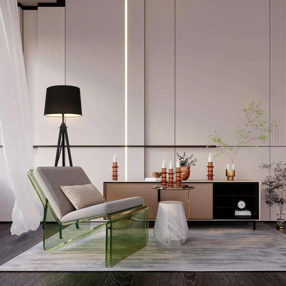 Calvin Floor lamp E27 - Beige/Black Finish - Image 7