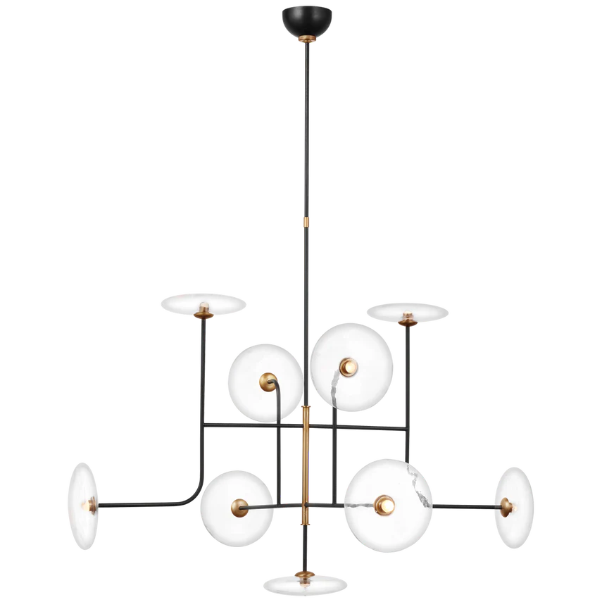 Calvino Arched Chandelier- Hand Rubbed Antique Brass & Aged Iron Finish - Image 2