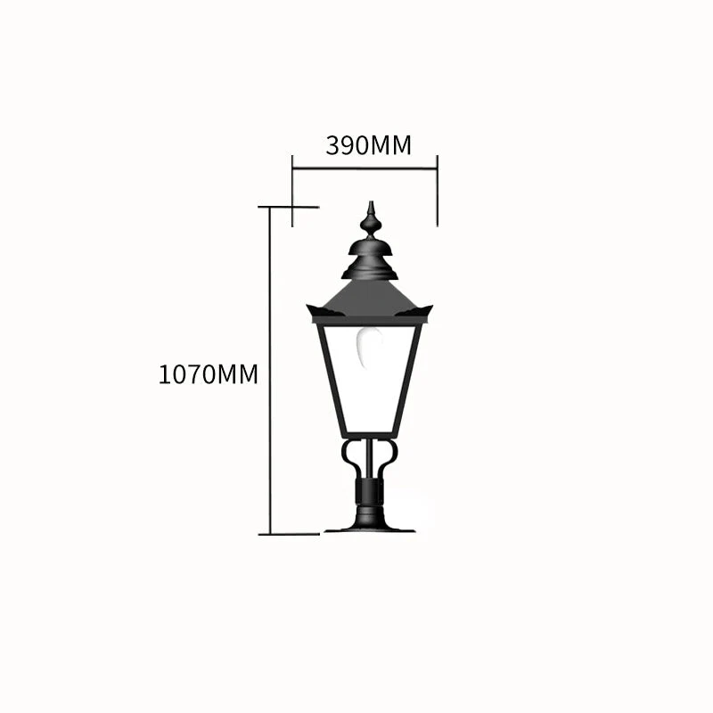 Camberwell 1Lt Flat Pier Lamp - Cast Iron - Image 4
