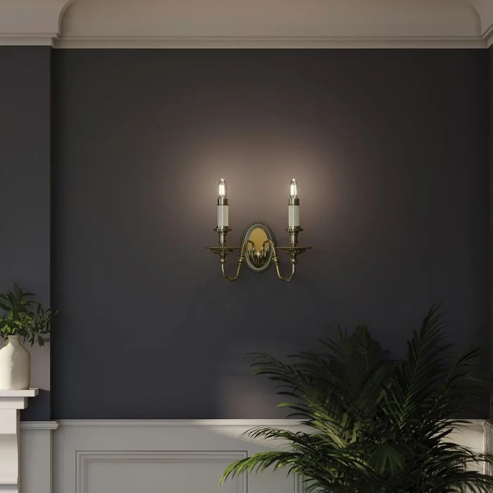 Cambridge 1/2 Light Wall Light - Burnished Brass - Image 7