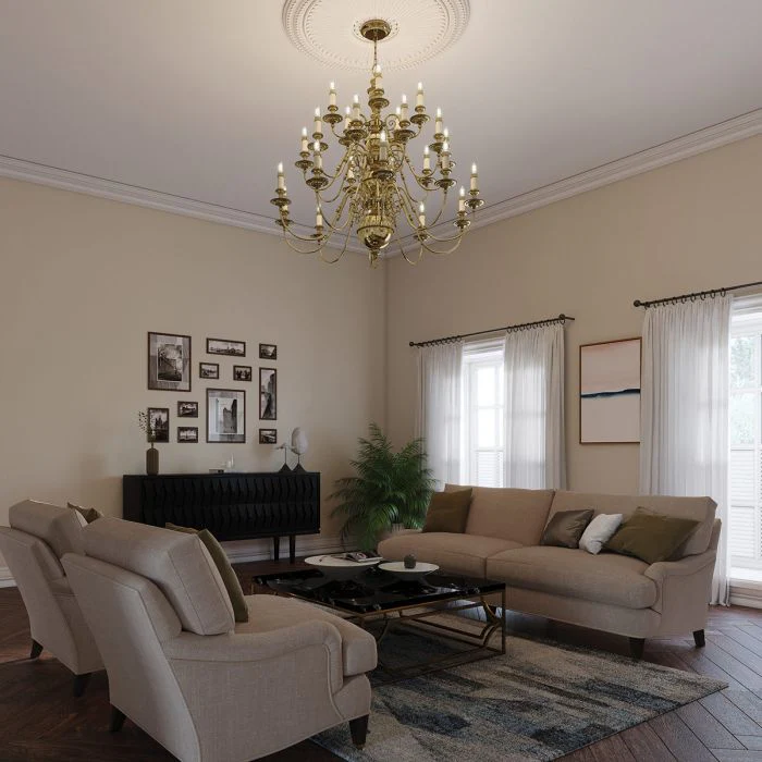 Cambridge 15/25 Light Chandelier - Burnished Brass - Image 12