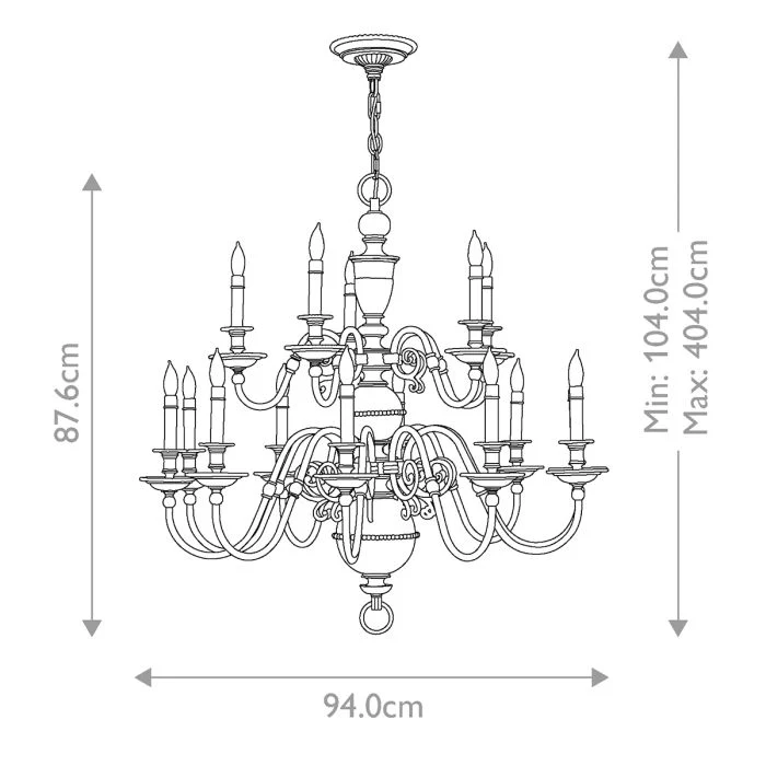 Cambridge 15/25 Light Chandelier - Burnished Brass - Image 7