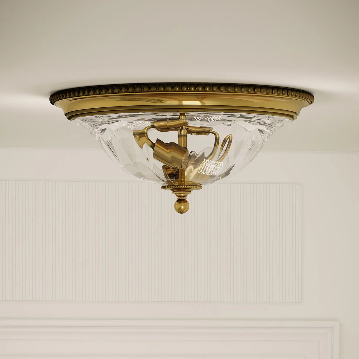 Cambridge 2 Light Flush - Burnished Brass - Image 7