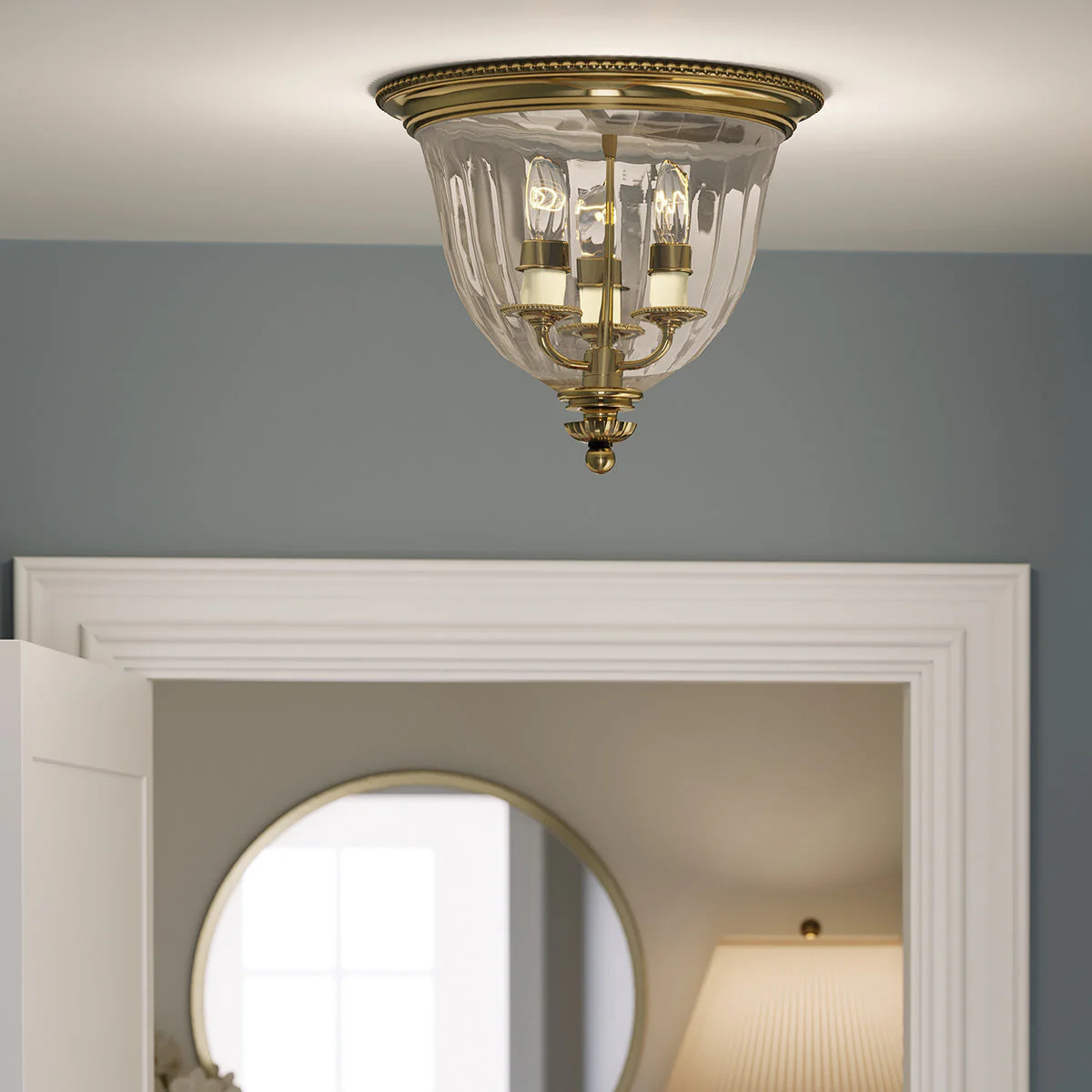 Cambridge 3 Light Flush - Burnished Brass - Image 3