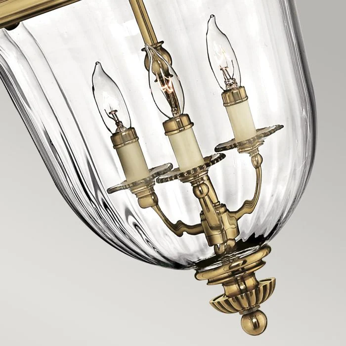 Cambridge 3 Light Small/Large Pendant - Burnished Brass - Image 11