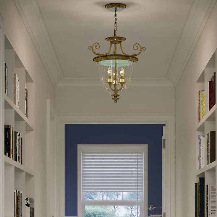 Cambridge 3 Light Small/Large Pendant - Burnished Brass - Image 12