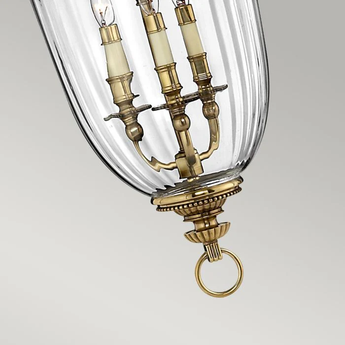 Cambridge 3 Light Small/Large Pendant - Burnished Brass - Image 13