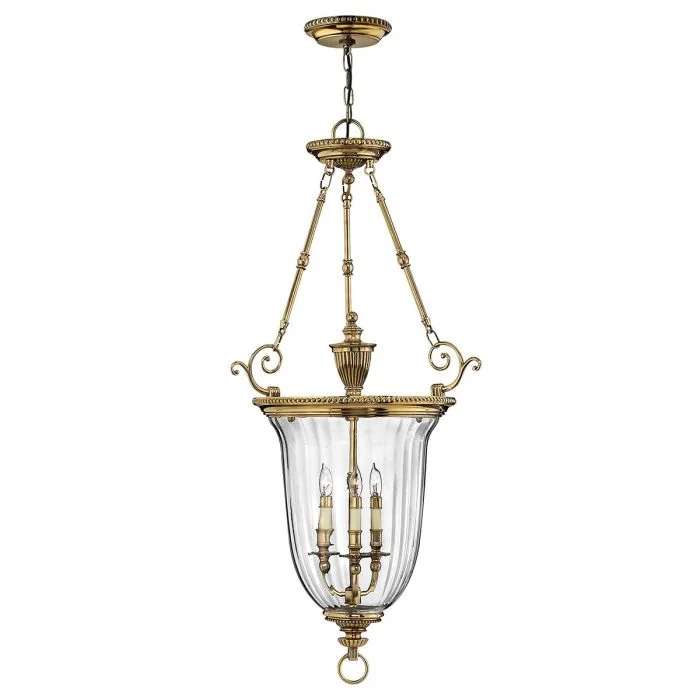 Cambridge 3 Light Small/Large Pendant - Burnished Brass - Image 2