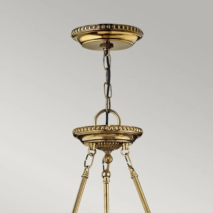Cambridge 3 Light Small/Large Pendant - Burnished Brass - Image 4
