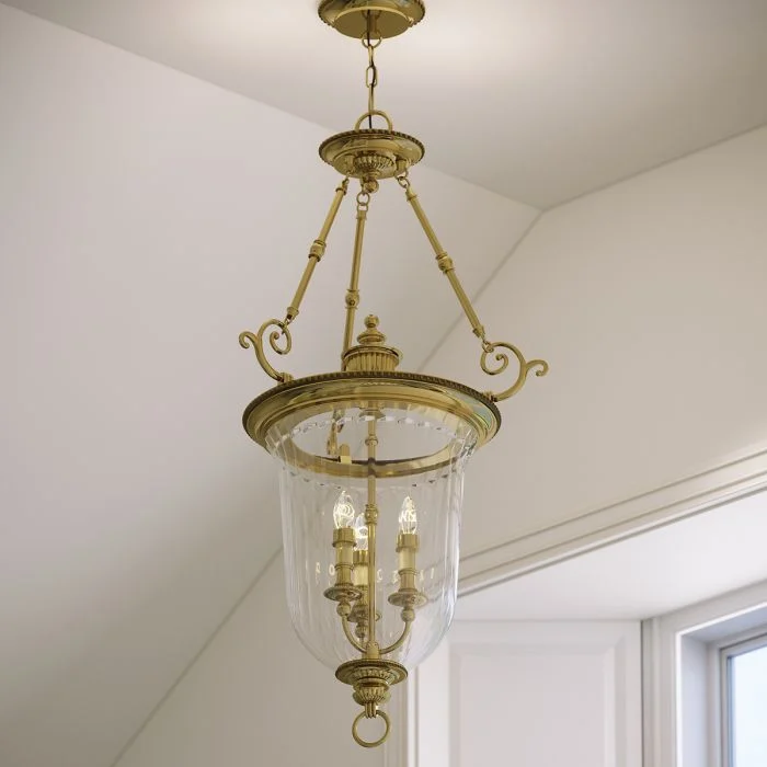 Cambridge 3 Light Small/Large Pendant - Burnished Brass - Image 6