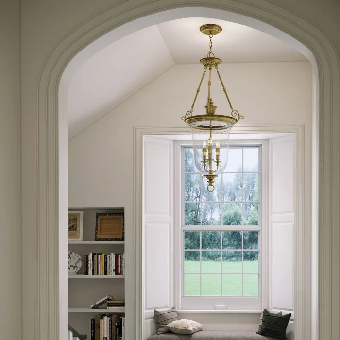 Cambridge 3 Light Small/Large Pendant - Burnished Brass - Image 7