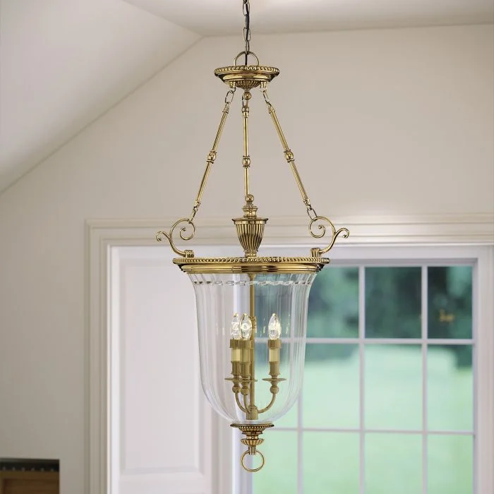 Cambridge 3 Light Small/Large Pendant - Burnished Brass - Image 8