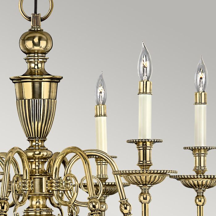 Cambridge 6 Light Chandelier - Burnished Brass - Image 4