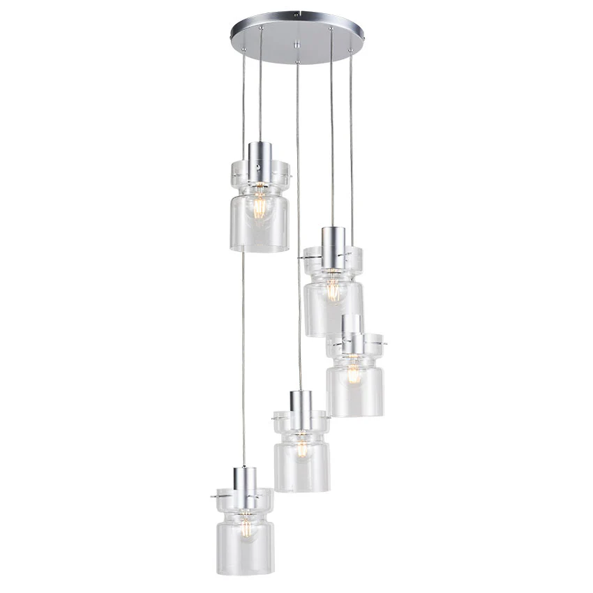 Camden 4 Lt Ceiling Light- Silver/ Grey/ Copper Finishes - Image 2