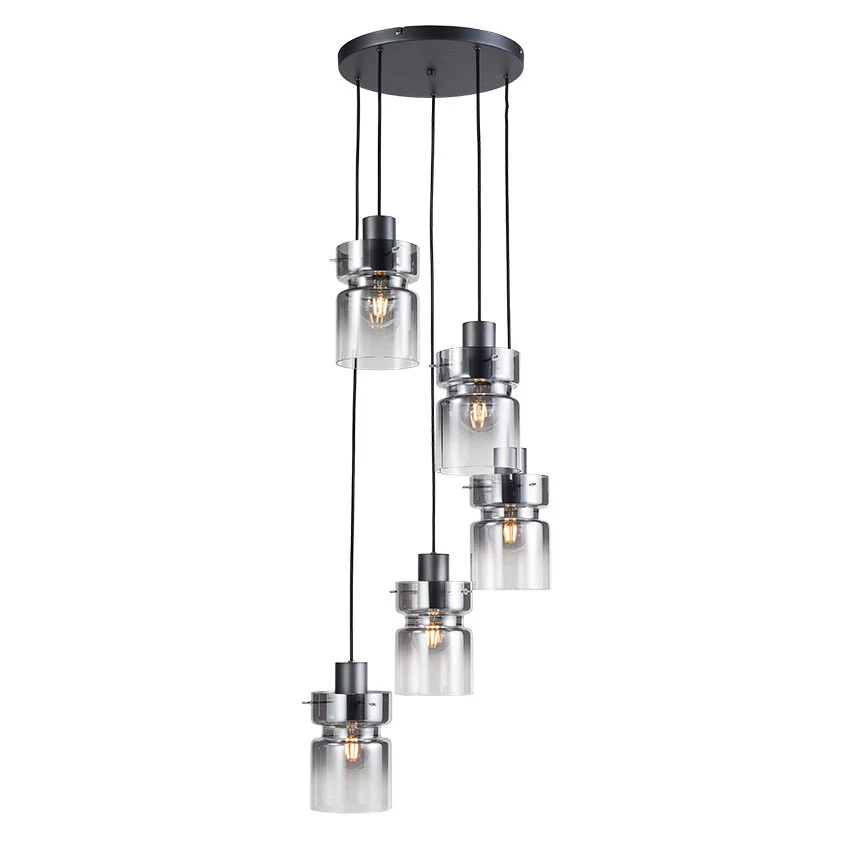 Camden 4 Lt Ceiling Light- Silver/ Grey/ Copper Finishes - Image 3