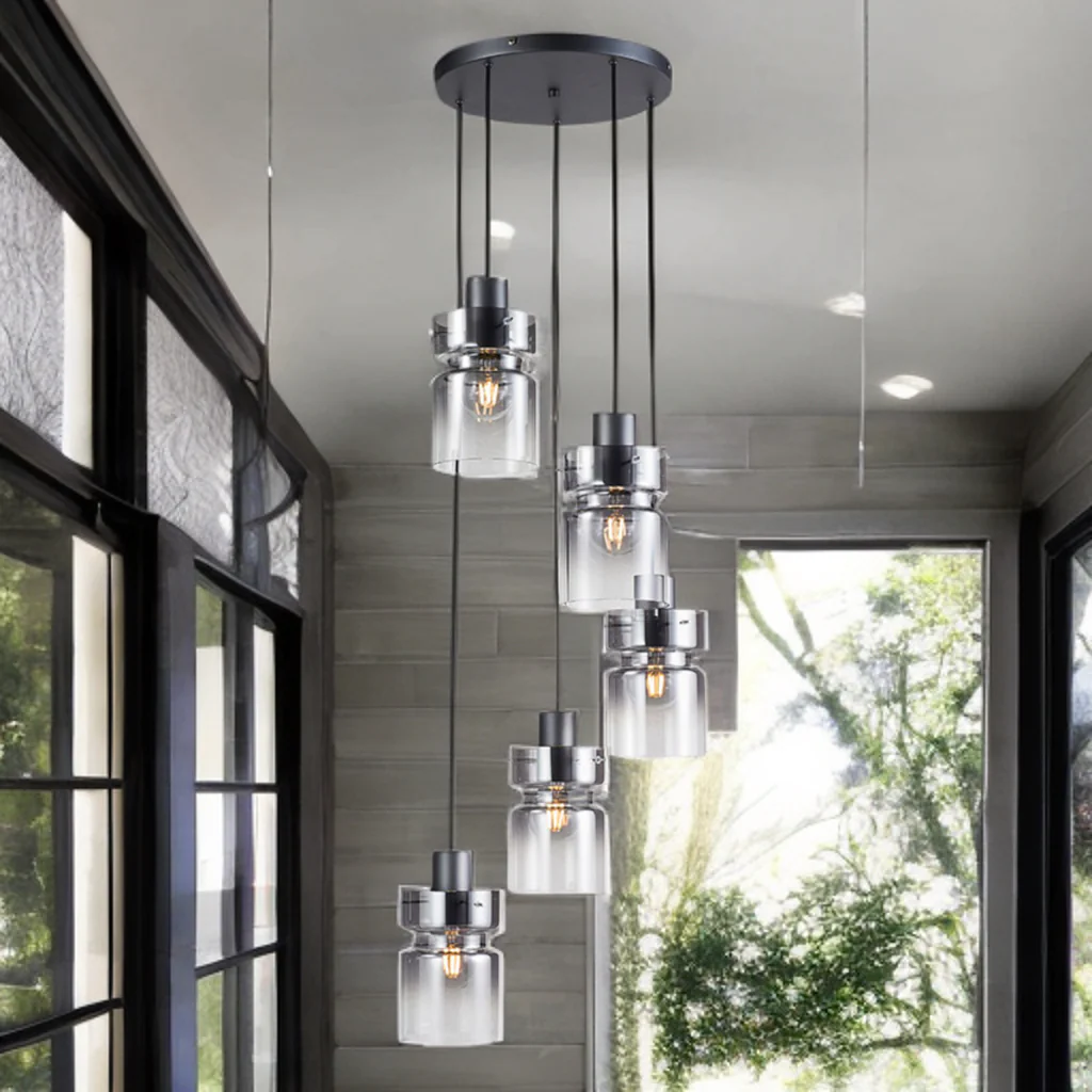 Camden 4 Lt Ceiling Light- Silver/ Grey/ Copper Finishes - Image 6