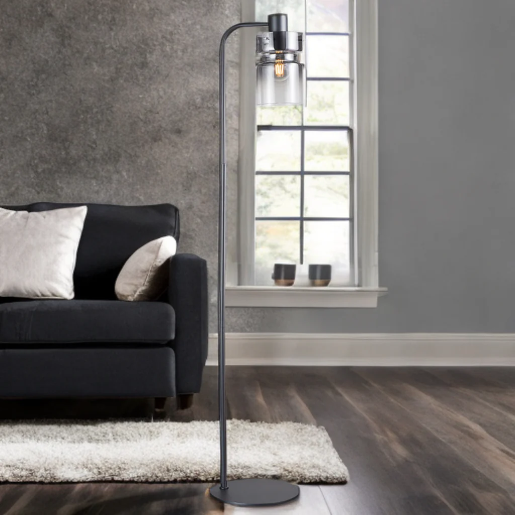 Camden Floor Lamp- Silver/ Grey/ Copper Finishes - Image 4