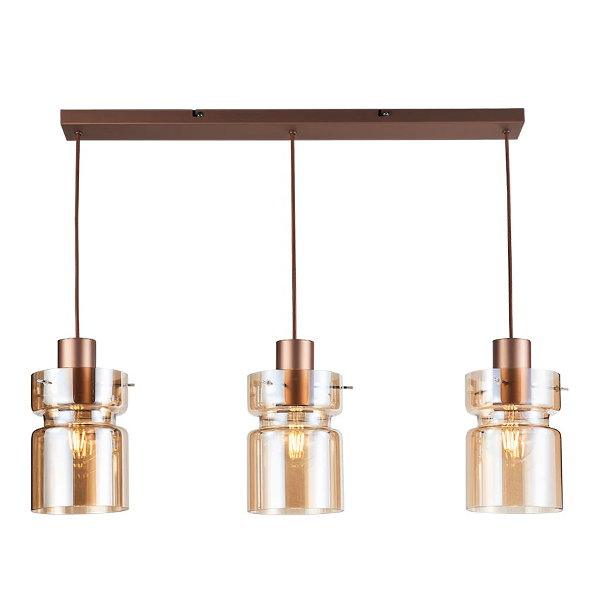 Camden Kitchen Linear Table Light- Copper/ Silver/ Amber - Image 3