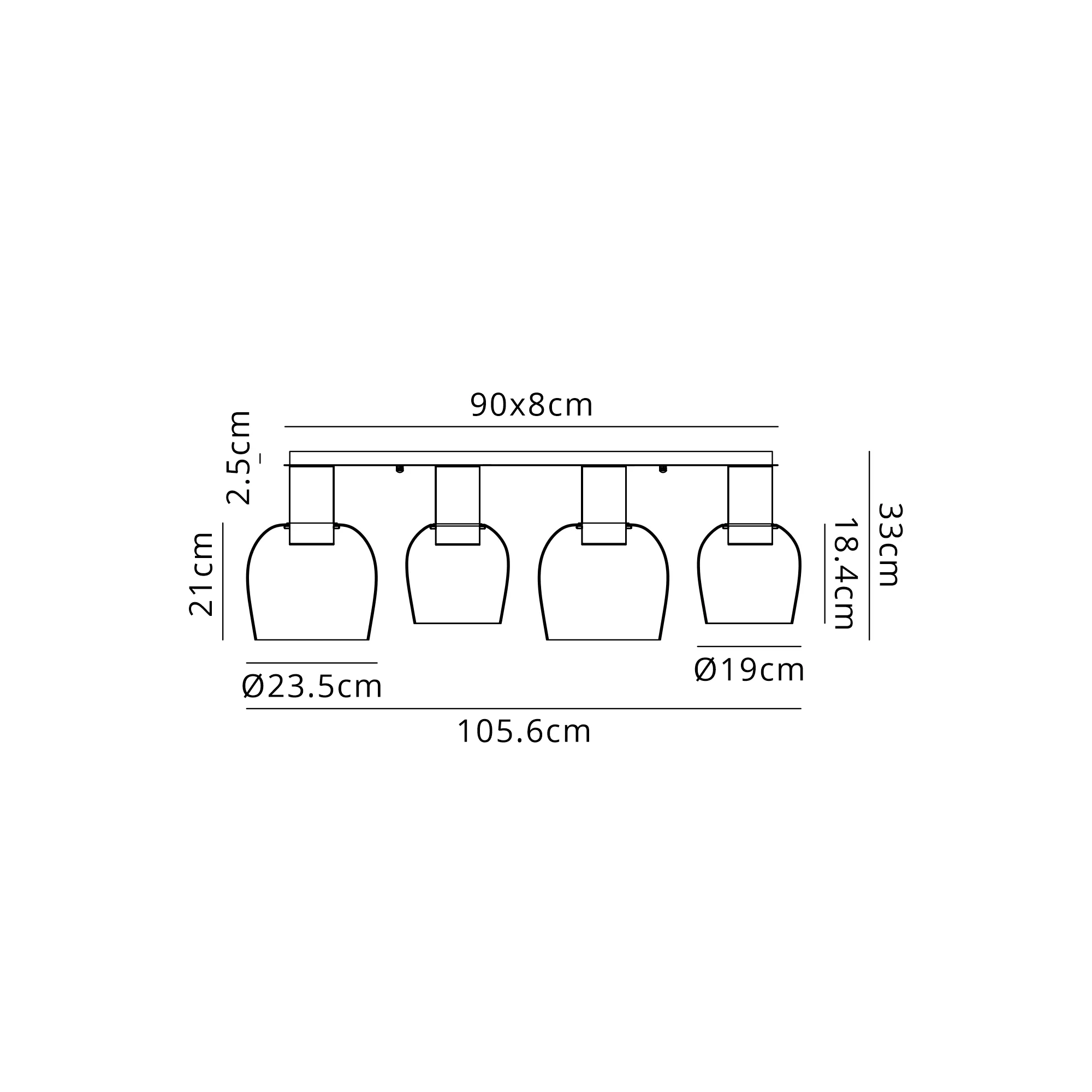 Camden Linear Semi-Flush Ceiling Light - Various Finishes - Image 6