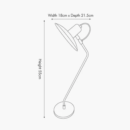 Camden Matt Task Table Lamp - White - Image 3