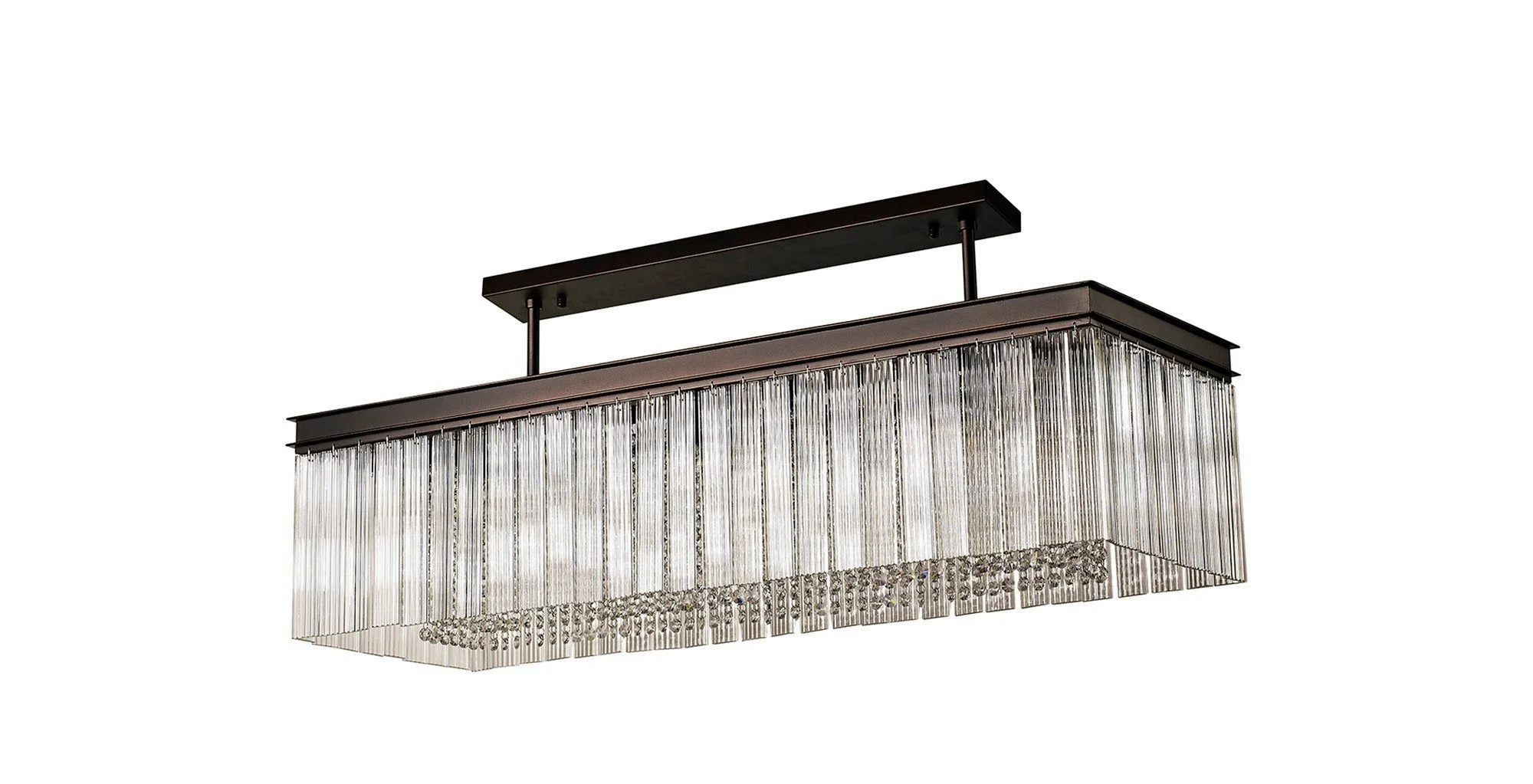 Camden Rectangular Pendant, 11 Light E14, Brown Oxide Item Weight: 15kg - Image 2