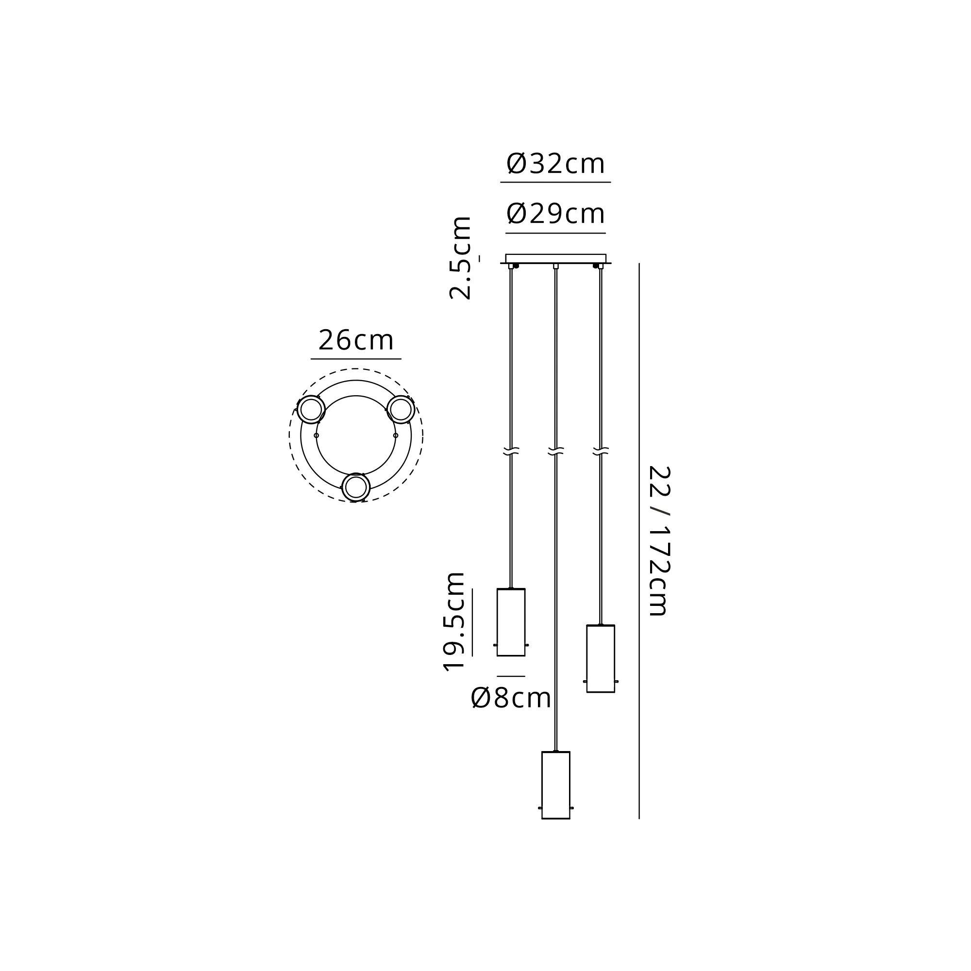 Camden 3/5 Lt Round Pendant In Various Finishes - Image 19