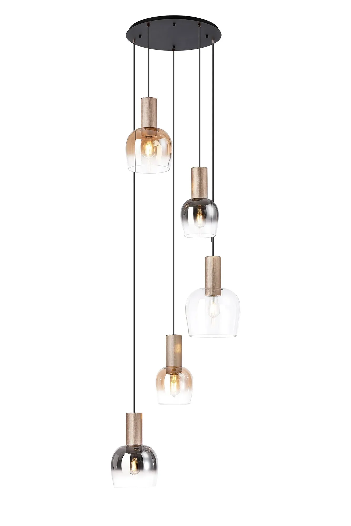 Camden Round Pendant In Various Finishes & Multi Colour Shades - Image 2