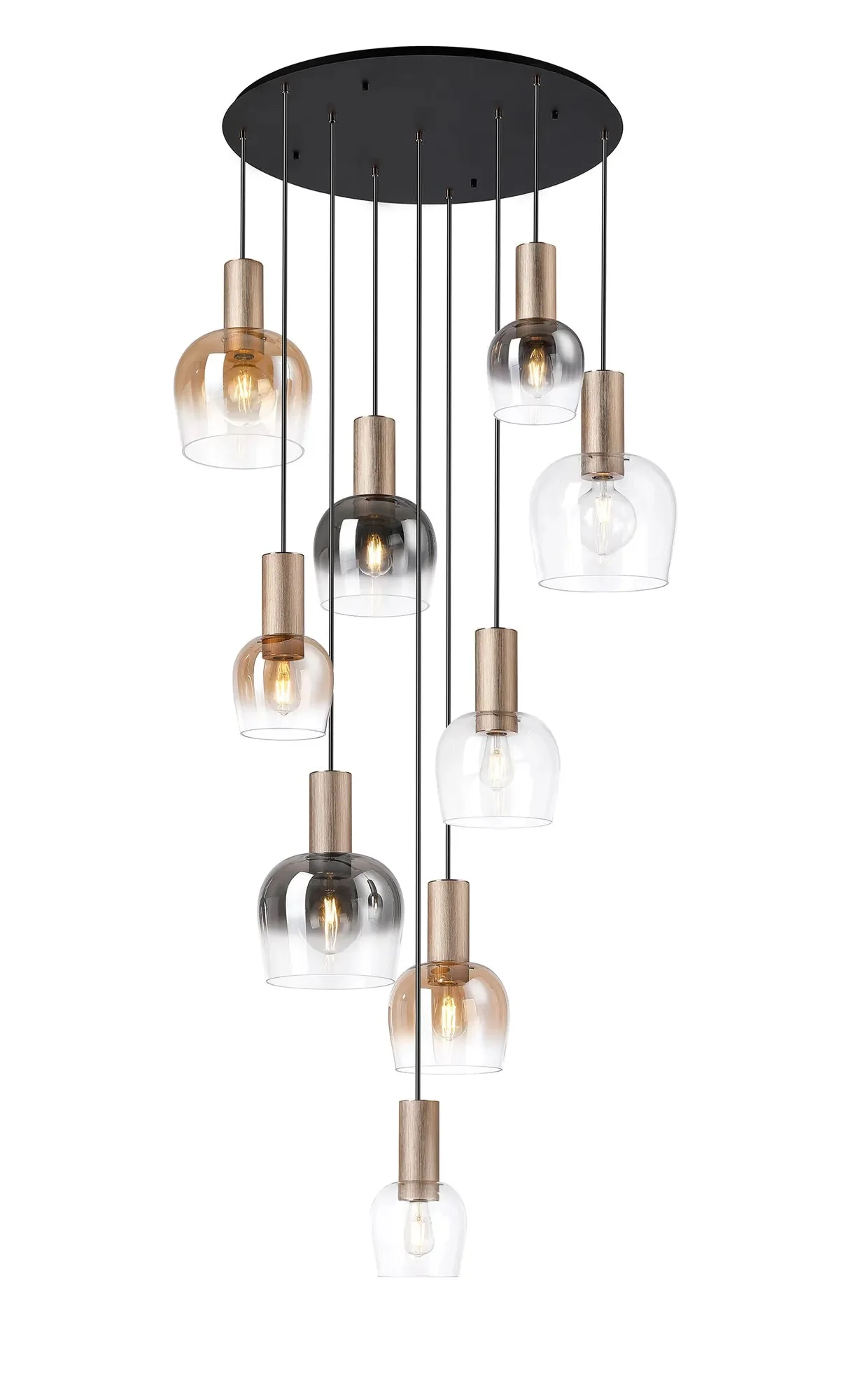 Camden Round Pendant In Various Finishes & Multi Colour Shades - Image 3