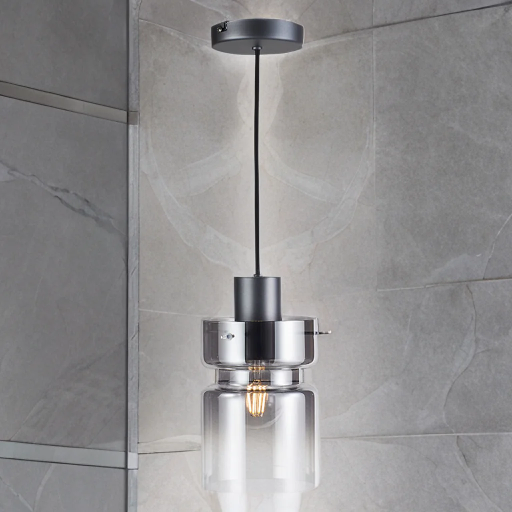 Camden Single Pendant Light- Silver/ Grey/ Copper Finishes - Image 4