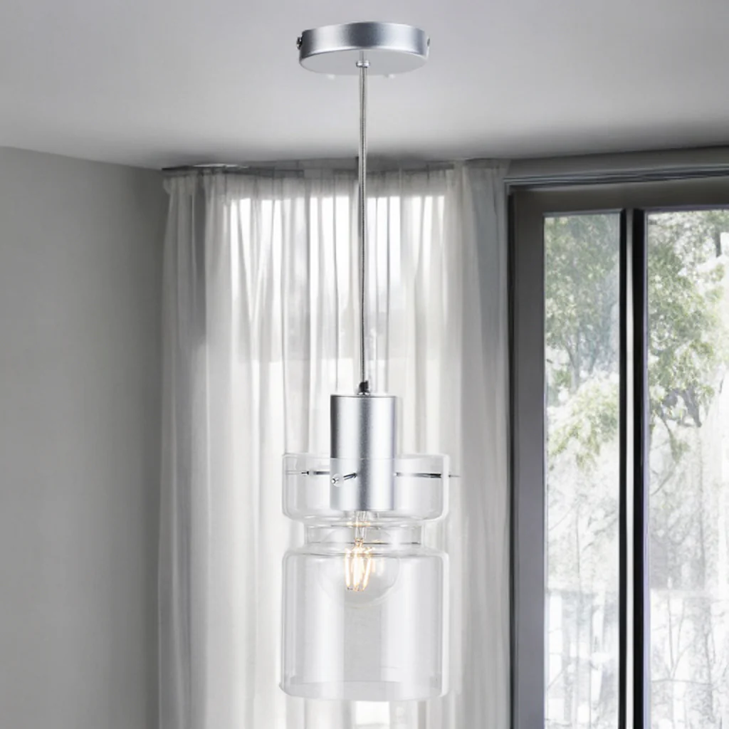 Camden Single Pendant Light- Silver/ Grey/ Copper Finishes - Image 5