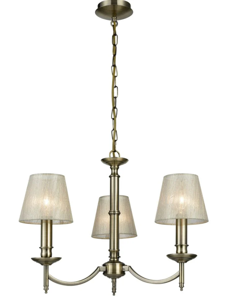 Camilla 3lt Chandelier Ceiling Light - Bronze Finish with Shades - Image 2
