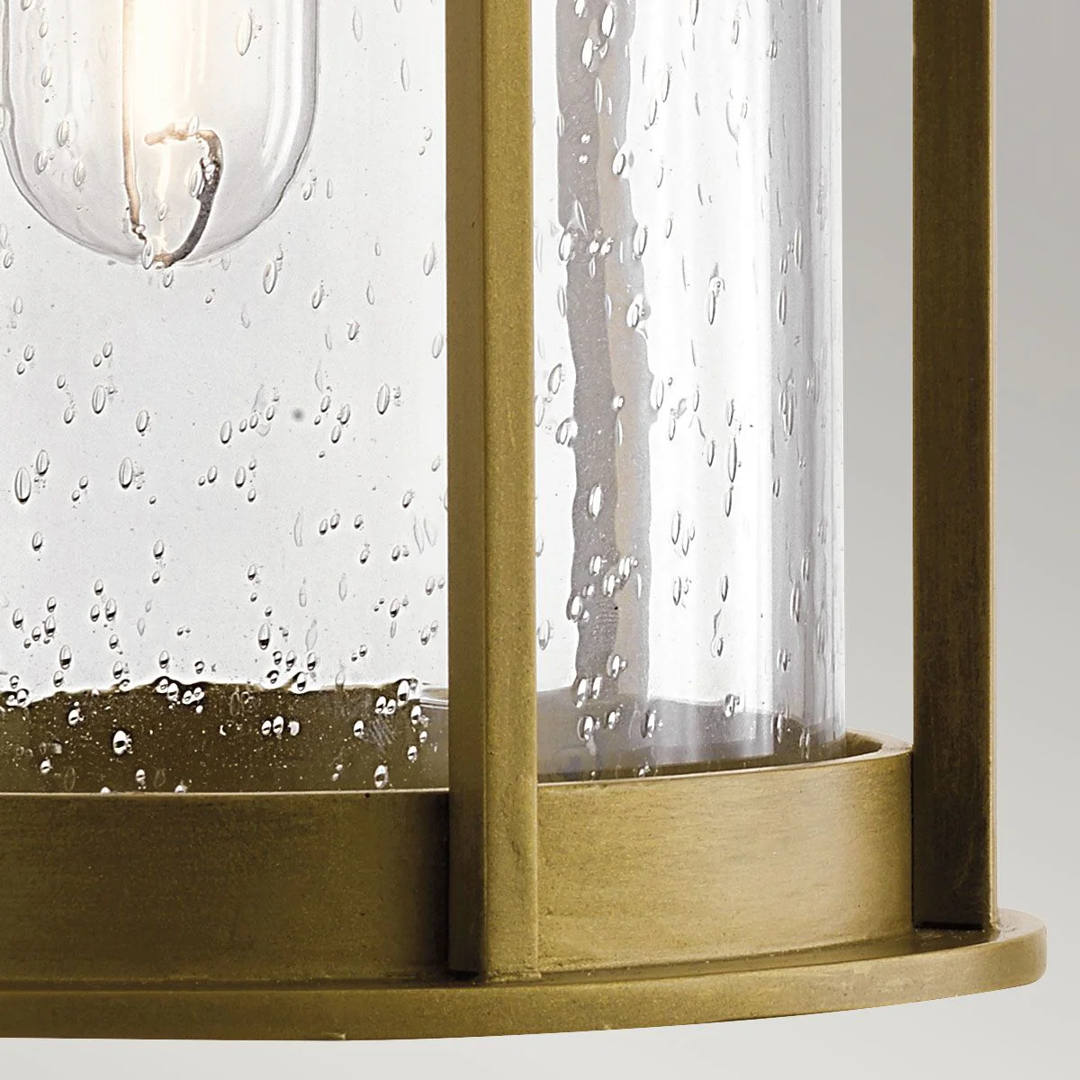 Camillo 1lt Medium Outdoor Wall Lantern - Painted Natural Brass/Black E27 IP44 - Image 4