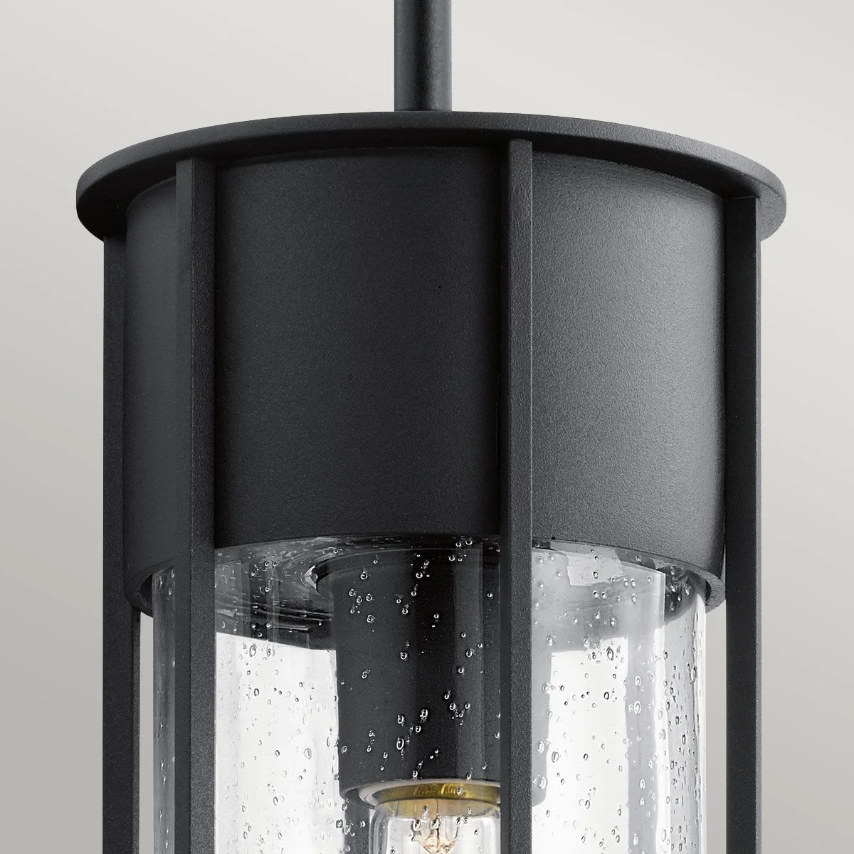 Camillo 1lt Outdoor Pendant - Painted Natural Brass/Textured Black IP44 E27 - Image 11