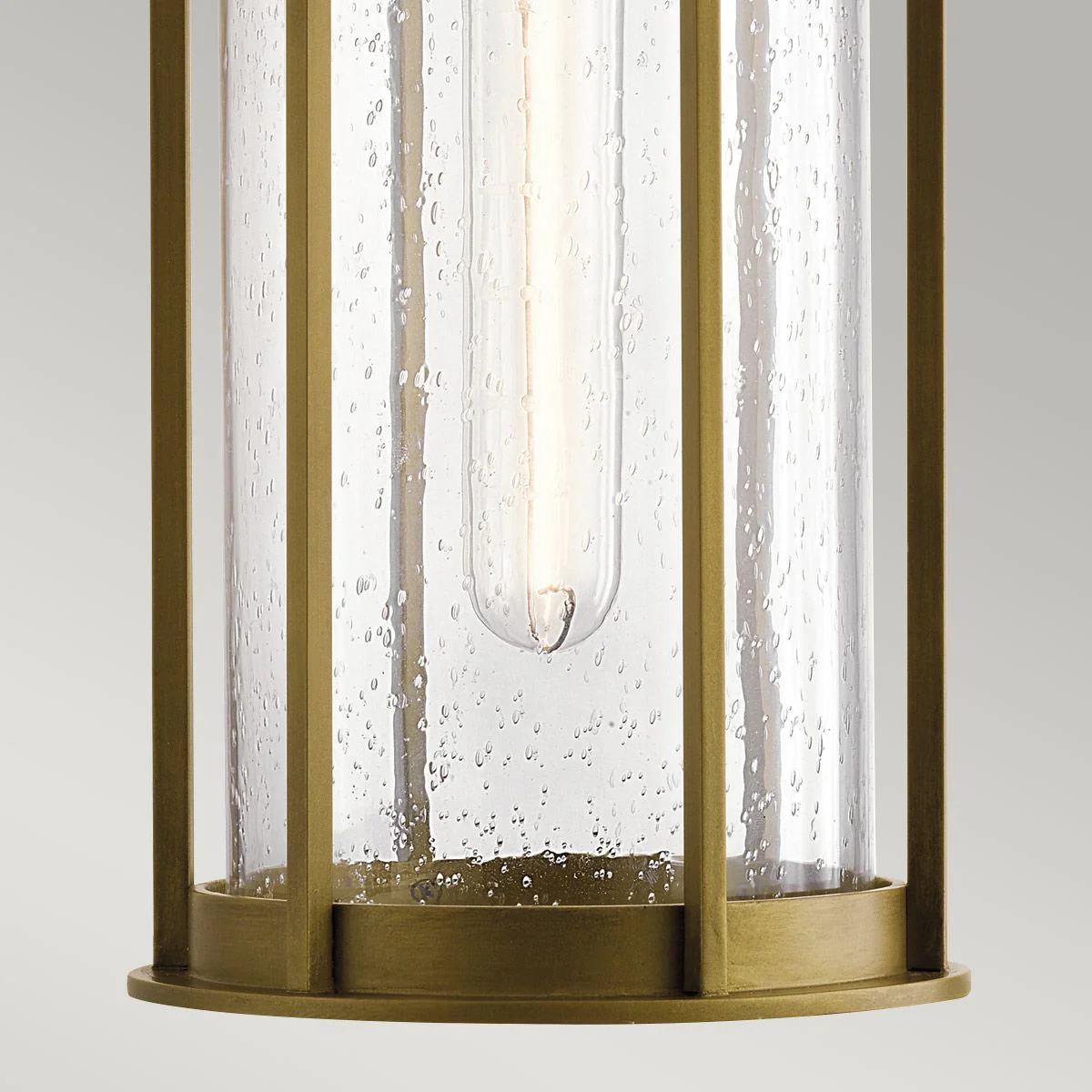 Camillo 1lt Outdoor Pendant - Painted Natural Brass/Textured Black IP44 E27 - Image 4