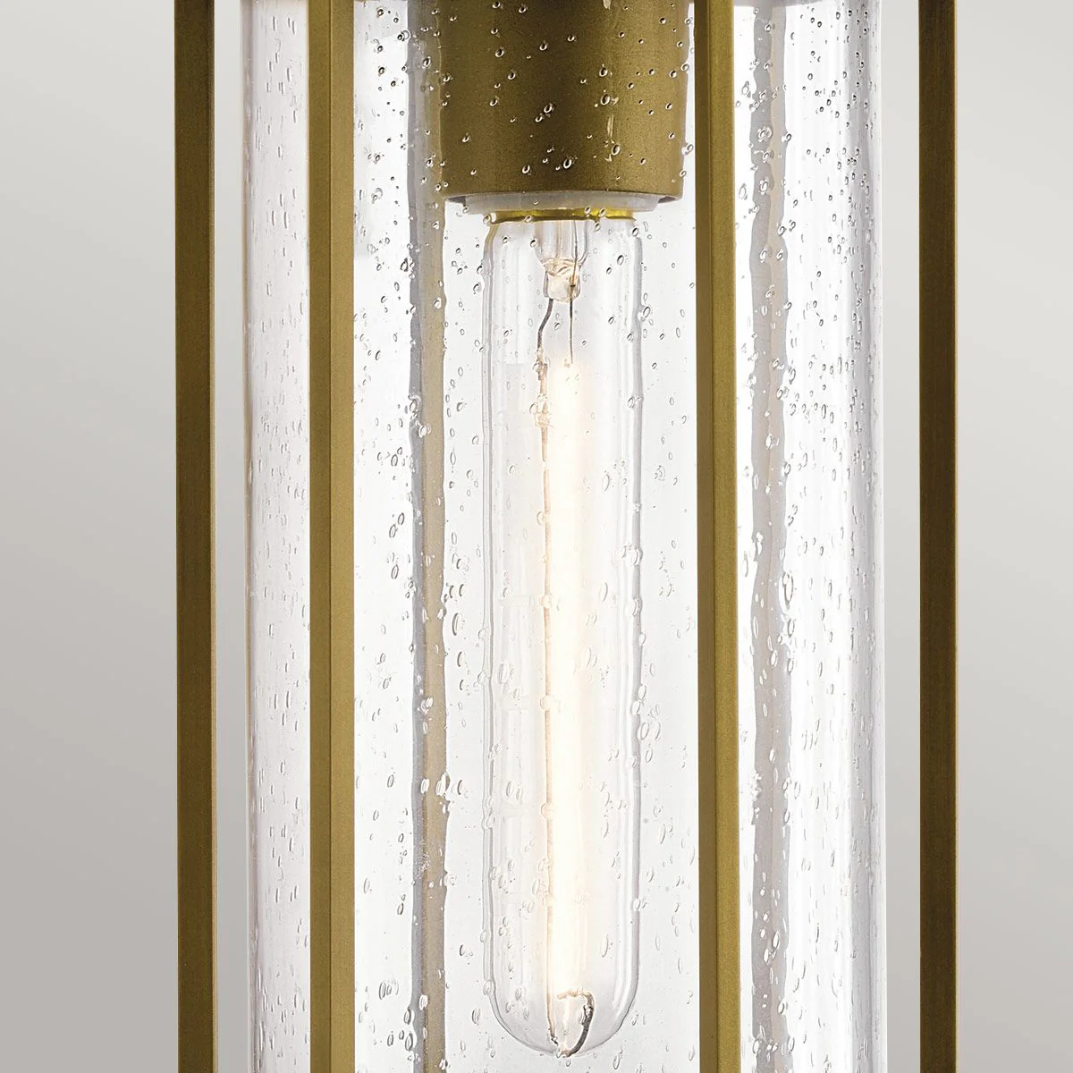 Camillo 1lt Outdoor Pendant - Painted Natural Brass/Textured Black IP44 E27 - Image 5