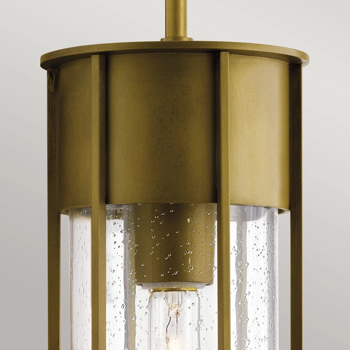 Camillo 1lt Outdoor Pendant - Painted Natural Brass/Textured Black IP44 E27 - Image 6
