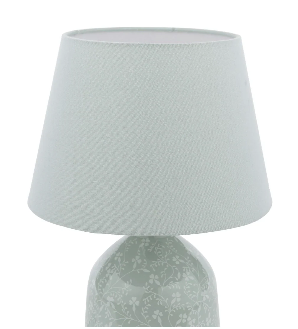 Campion Table Lamp- Blue Ceramic With Shade - Image 2