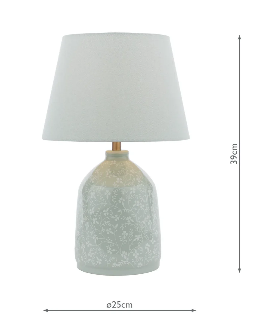 Campion Table Lamp- Blue Ceramic With Shade - Image 4