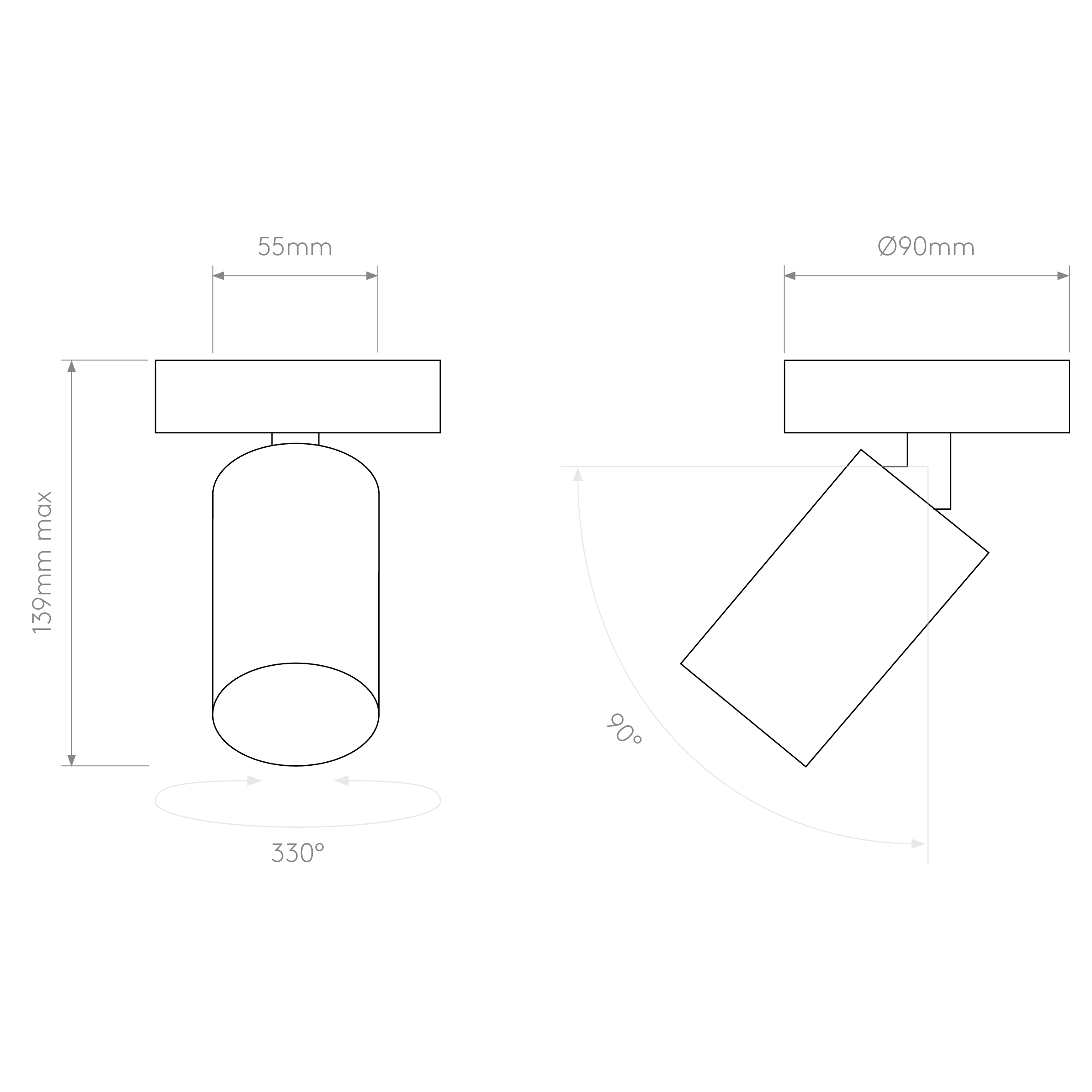 Can 50 Single Spotlight IP20 - Black/White - Image 4