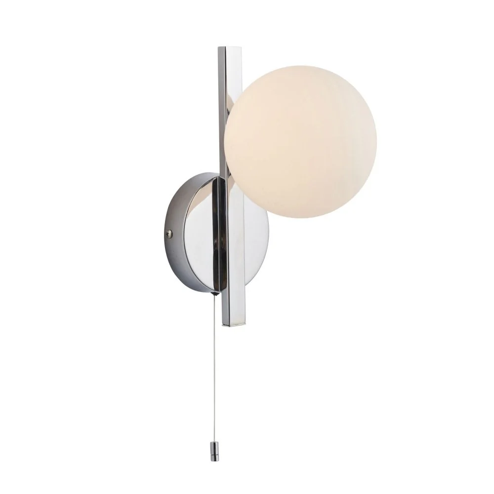 Candela 1Lt Bathroom Wall Light IP44 - Chrome/Black (Mirror Optional) - Image 2