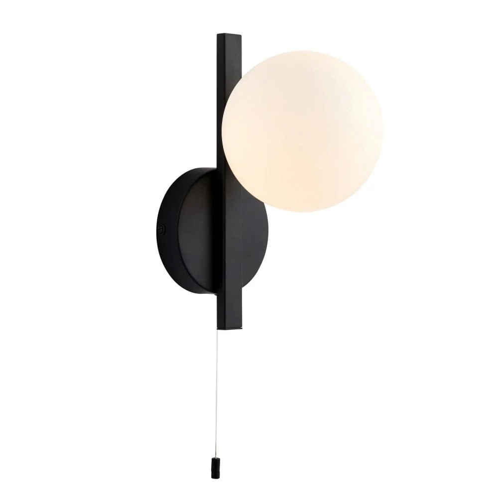 Candela 1Lt Bathroom Wall Light IP44 - Chrome/Black (Mirror Optional) - Image 6