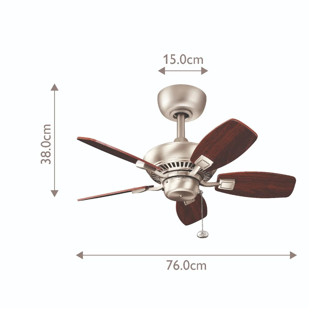 Canfield IP20 - 30in / 76cm Fan - Brushed Nickel - Image 6