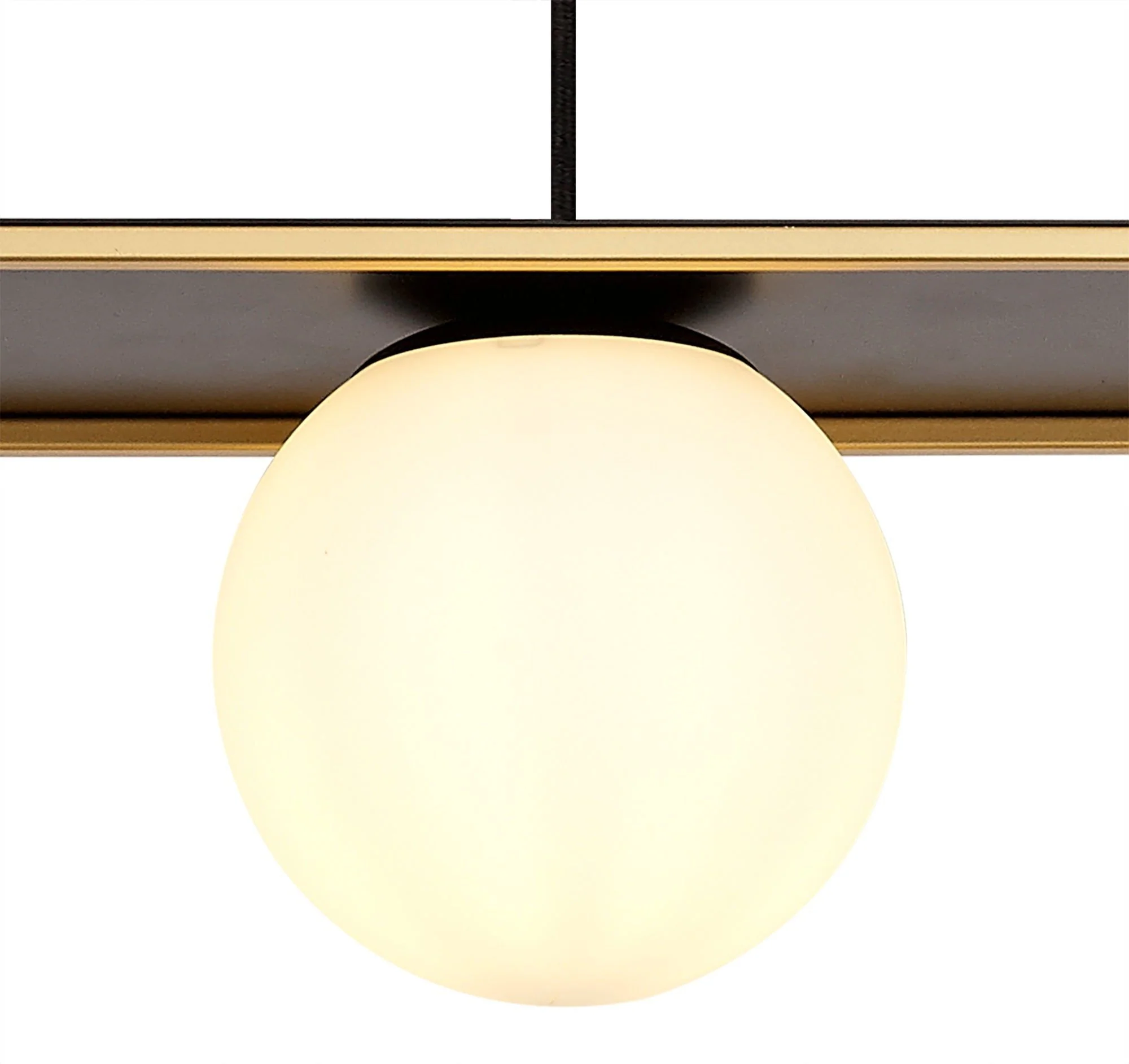 Cannes Linear Pendant, 3 Light Adjustable E14, Matt Black/Painted Gold - Image 7