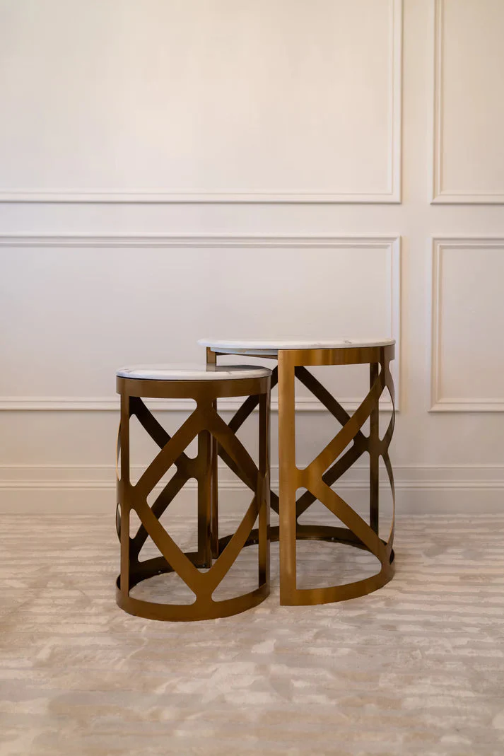Cannes Side Table Set Gold - Finish - Image 3