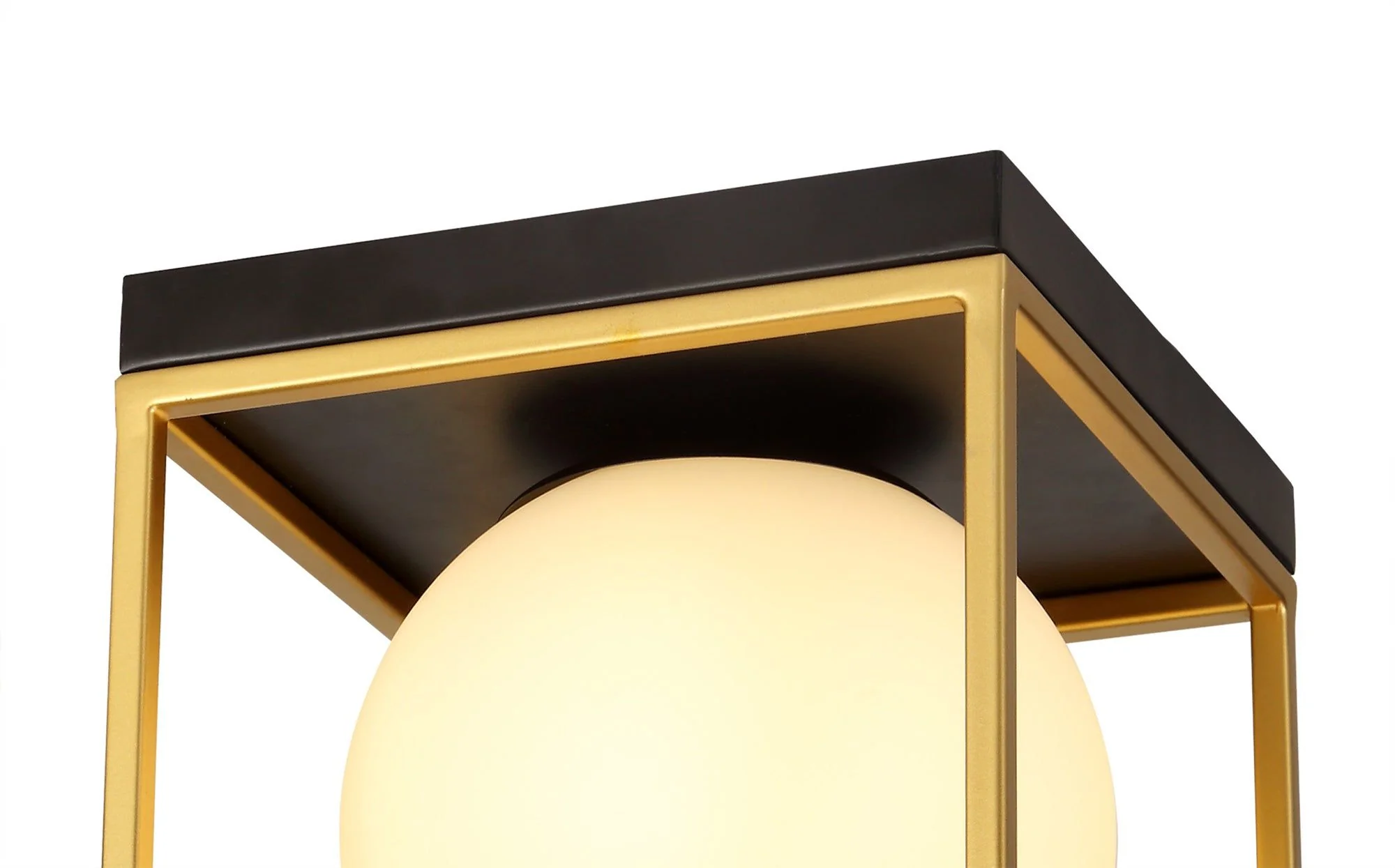 Cannes Square Ceiling Flush, Matt Black/Painted Gold - Image 4