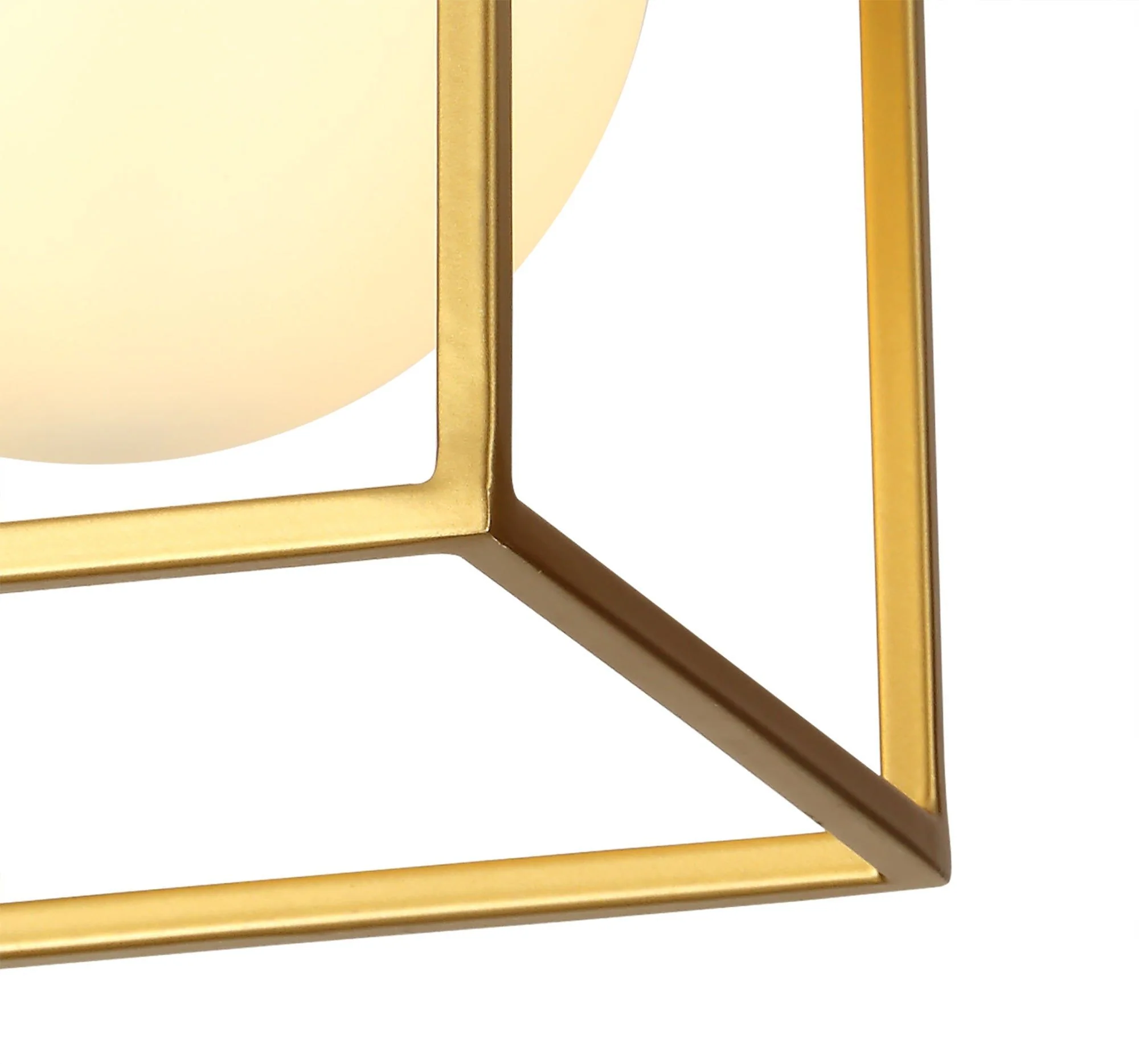 Cannes Square Ceiling Flush, Matt Black/Painted Gold - Image 5